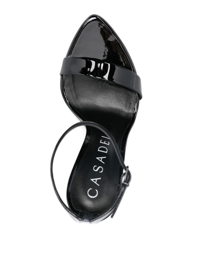 Shop Casadei Patent Leather Sandals With Buckle-fastening In Black