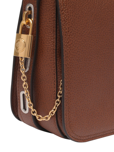 Shop Mulberry Leather Bag With Logo In Brown