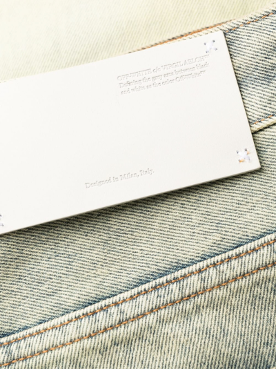 Off-white Mid Rise Denim Cotton Jeans In Light Green