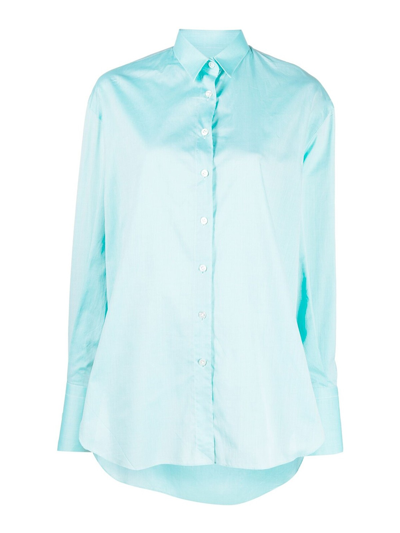 Shop Finamore 1925 Cotton Shirt In Verde