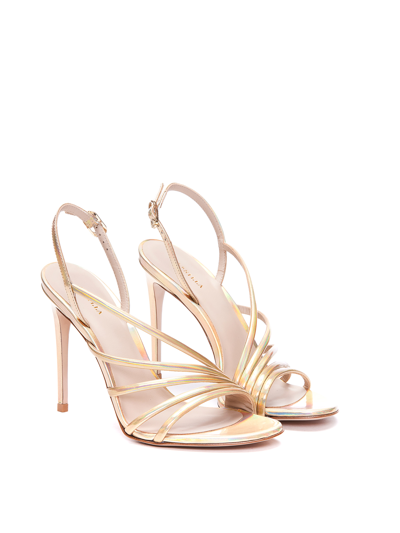 Le Silla Scarlet Strappy Stiletto Sandals In Dorado