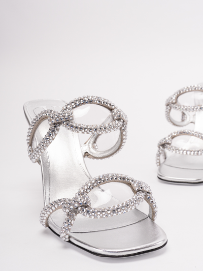 Shop Valentino ` Garavani Chain 1967` Sandals In Silver
