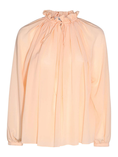 Shop Lanvin Pale Abricot Silk Top In Orange