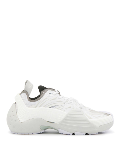 Shop Lanvin White Leather Flash X Sneakers