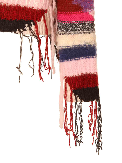 Amiri Cardigan In Multicolor Cotton And Nylon In Púrpura
