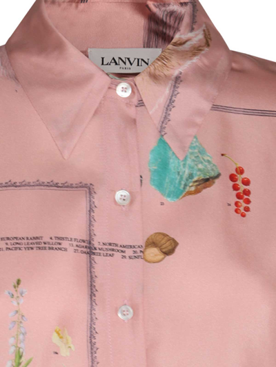 Shop Lanvin Pink Silk Shirt In Nude & Neutrals