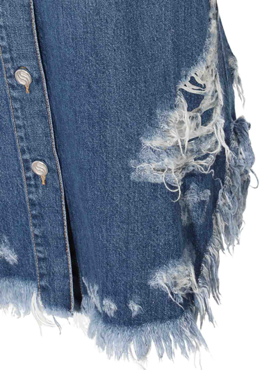 Shop Stella Mccartney Blue Cotton Denim Shirt In Dark Wash