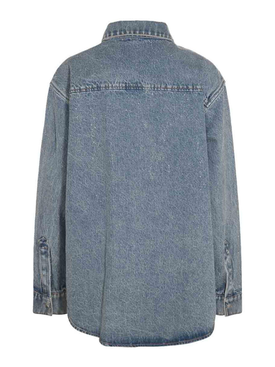 Shop Alexander Wang Vintage Light Indigo Denim Jeans Shirt In Medium Wash