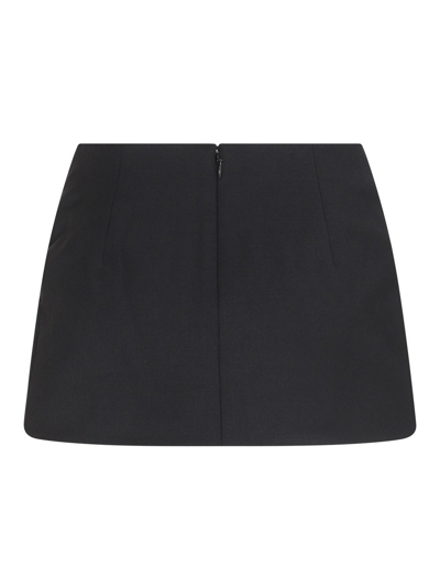 Shop Area Black Wool Skirt In Negro