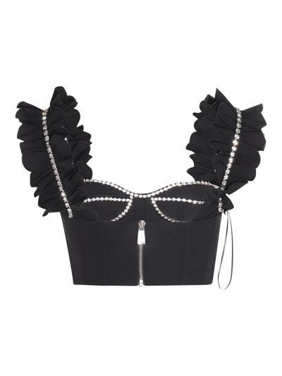 Area Black Cotton Top In Black