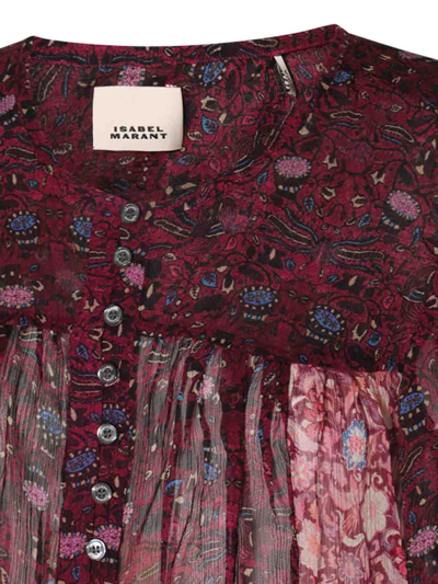 Shop Isabel Marant Fuchsia Silk Ametisea Top In Multicolour