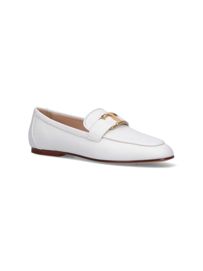 Tod's T Timeless Loafers In Leather In Blanco