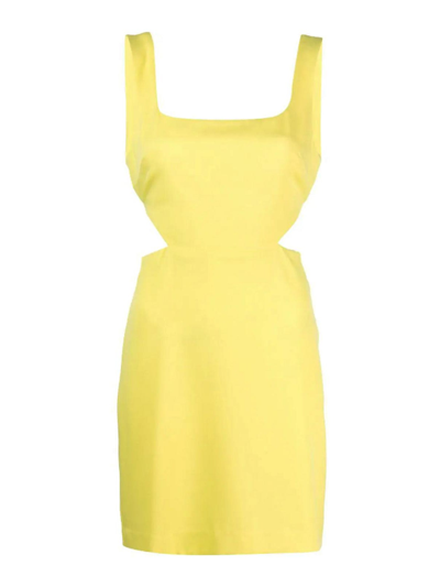 Shop P.a.r.o.s.h Dress With Inserts In Yellow