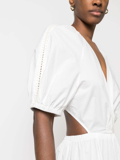 Shop Forte Forte Cotton  Popline Cut Out Dress In White