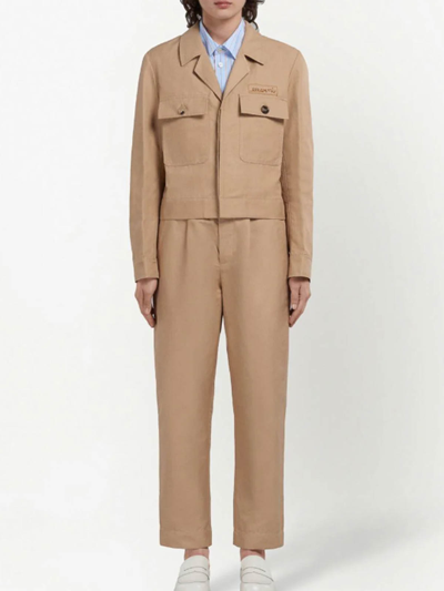 Marni Pants With Logo In Beige