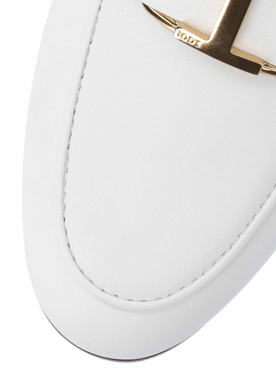 Tod's T Timeless Loafers In Leather In Blanco