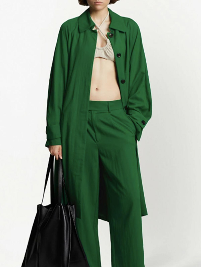 Shop Proenza Schouler Belted Trench Coat In Green