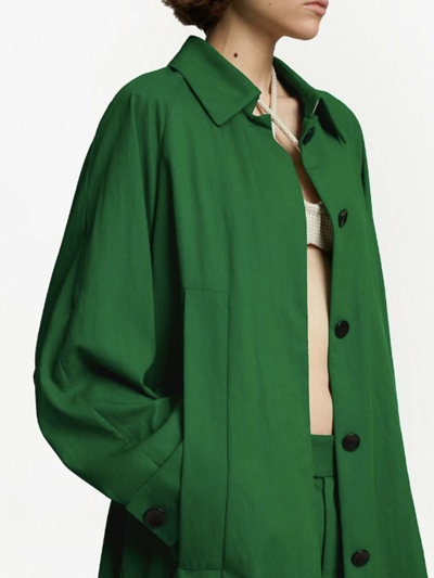 Proenza Schouler Belted Trench Coat In Green