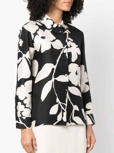 Shop La Doublej Silk Model Floral Print T-shirt In Black