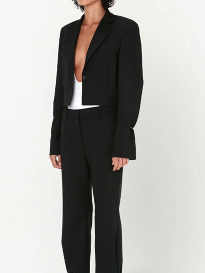 Jw Anderson Ring Detail Cropped Blazer In Negro