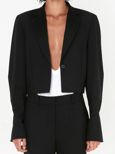 Jw Anderson Ring Detail Cropped Blazer In Negro