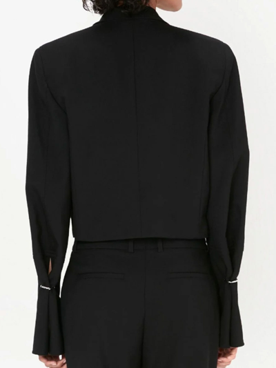 Jw Anderson Ring Detail Cropped Blazer In Negro