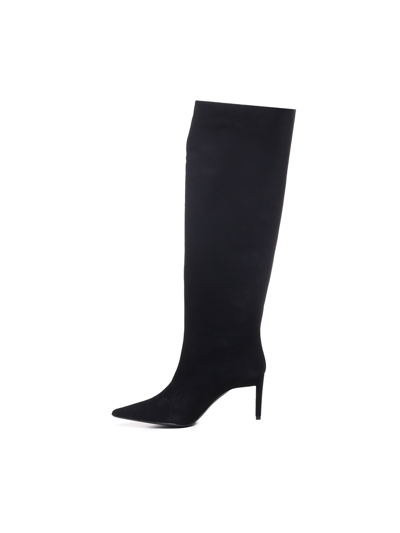 Shop Pinko Lether Hight Boots In Black