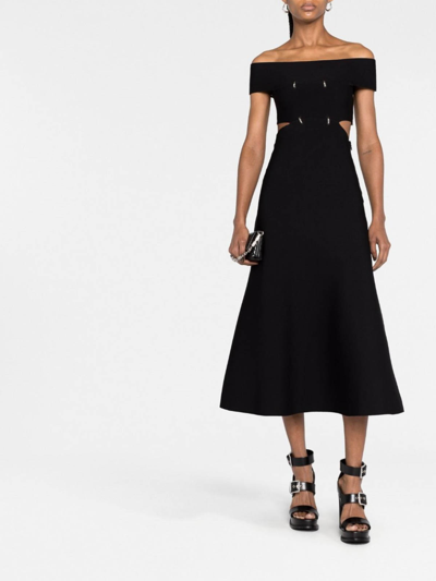 Shop Alexander Mcqueen Asymmetric Maxi Dress In Negro