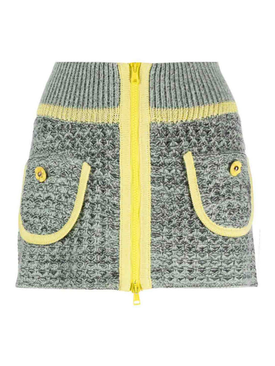 Shop Cormio Cotton-wool Mini Skirt In Yellow