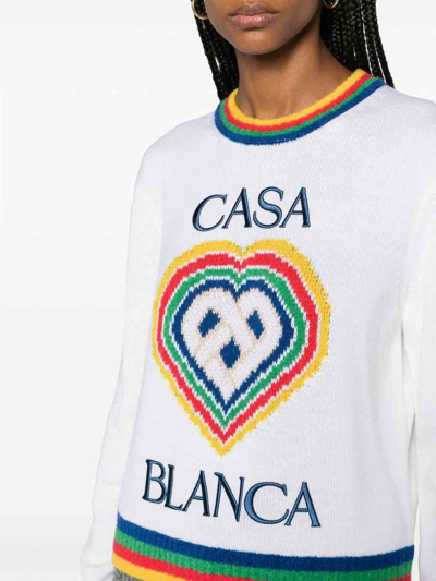 Shop Casablanca Jumper With Logo In White