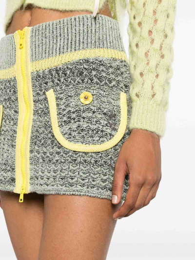 Shop Cormio Cotton-wool Mini Skirt In Yellow