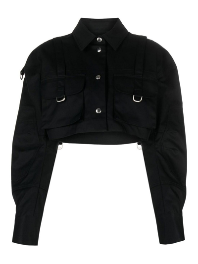 Shop Off-white Cropped Jacket In Black