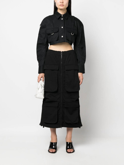 Shop Off-white Cropped Jacket In Black