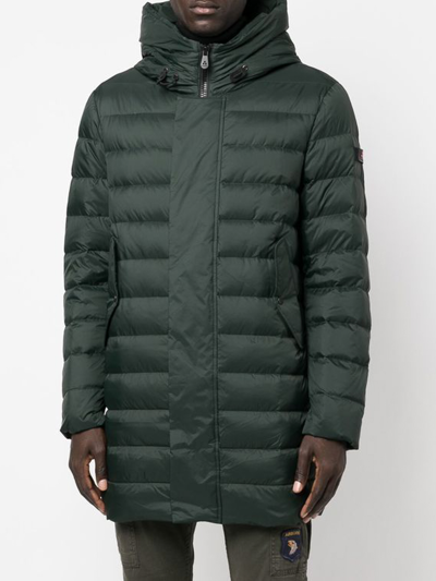 Shop Peuterey Kasa Hooded Padded Coat In Green
