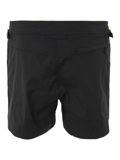 Shop Tom Ford Compact Poplin Swim Short In Negro