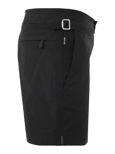 Shop Tom Ford Compact Poplin Swim Short In Negro