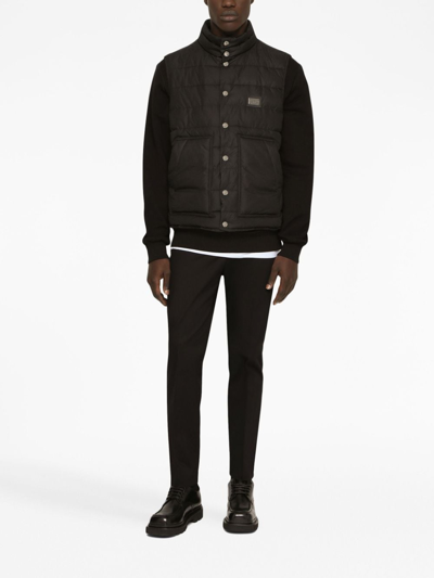 Dolce & Gabbana Black Padded Vest Jacket In Black