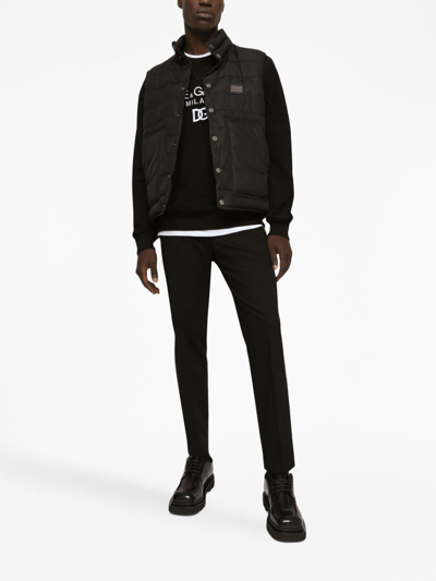 Dolce & Gabbana Black Padded Vest Jacket In Black