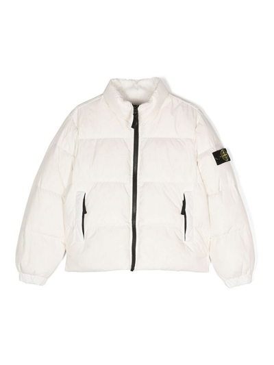 Shop Stone Island Junior Puffer Jacket In Blanco