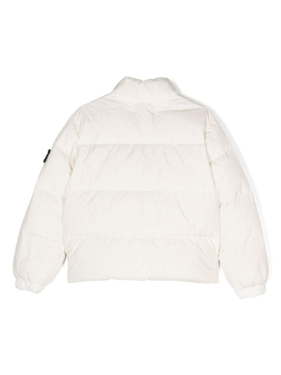 Shop Stone Island Junior Puffer Jacket In Blanco
