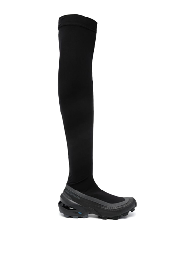 Shop Mm6 Maison Margiela Mm6 X Salomon Over-the-knee Boots In Black