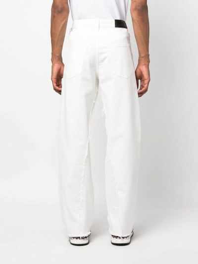 Shop Lanvin Baggy Denim Jeans In White