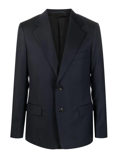 Shop Lanvin Single-breasted Wool Jacket In Blue