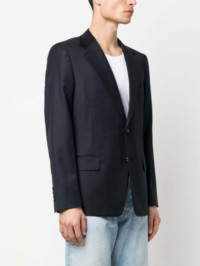 Shop Lanvin Single-breasted Wool Jacket In Blue