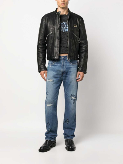 Shop Levi's Mij 505 Regular Fit Denim Jeans In Blue