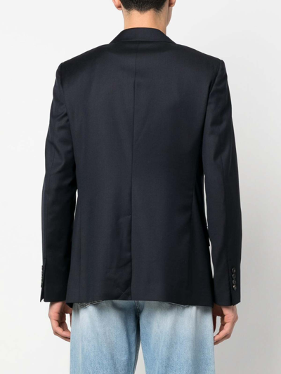 Shop Lanvin Single-breasted Wool Jacket In Blue