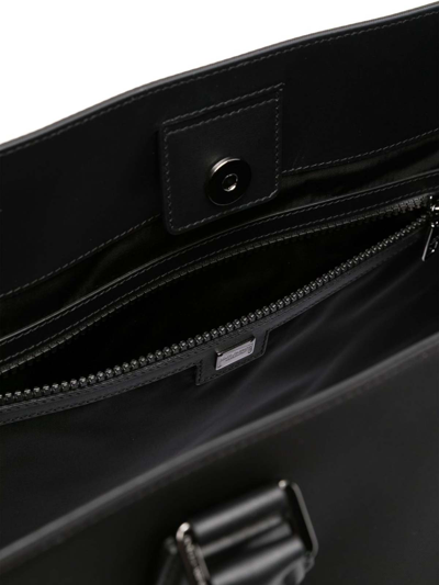 Dolce & Gabbana Large Rubberized Logo Top Handle Bag In Black
