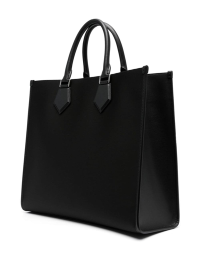 Dolce & Gabbana Large Rubberized Logo Top Handle Bag In Black