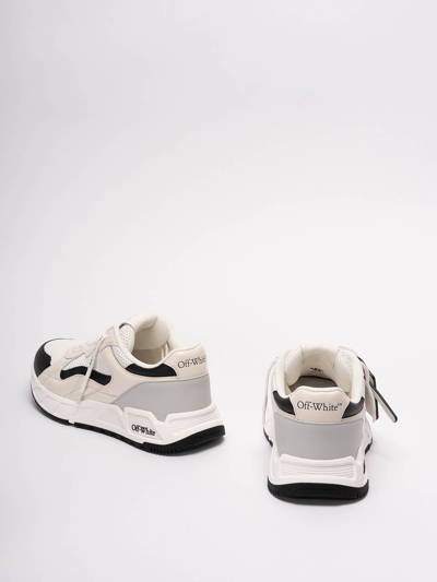 Shop Off-white `runner B` Leather Sneakers In Blanco