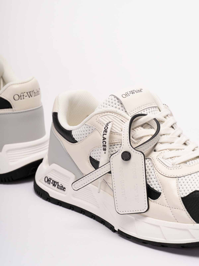Shop Off-white `runner B` Leather Sneakers In Blanco